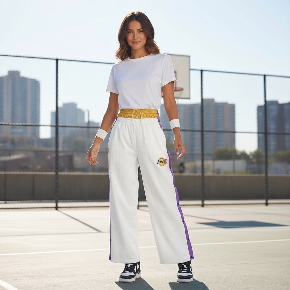 NIKE x Ambush LA Lakers Tearaway Womens White Purple NBA collection Pants